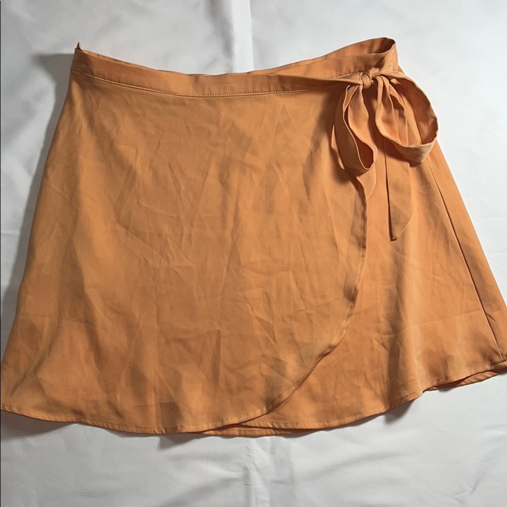 Women's Orange Wrap Skirt